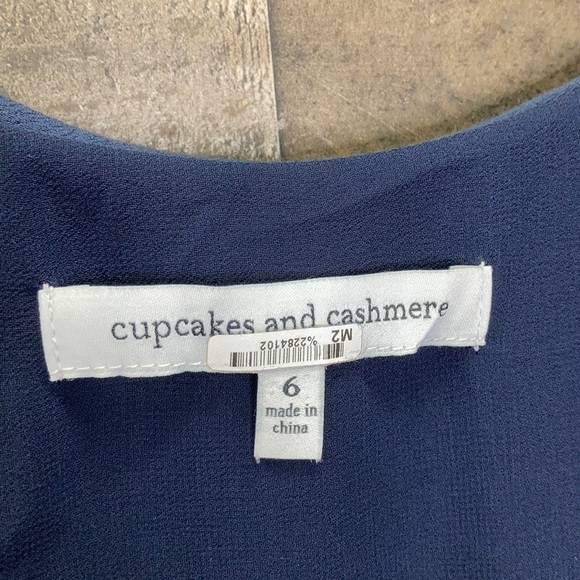 Cupcakes and Cashmere Navy Ruffle Wrap Dress - Picture 9 of 10